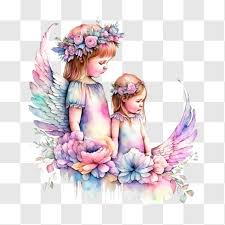 Inspiring Painting Of Two Angels Png