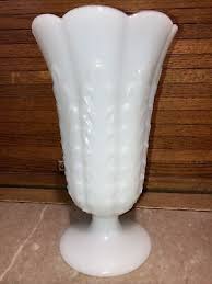 Milk Glass Flower Fern Vase