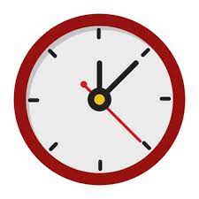 Red Wall Clock Vector Ilration Icon
