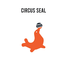 Circus Seal Vector Icon On White