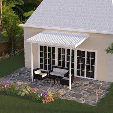 Patio Cover 12 Ft X 8 Ft Rust Resistant Aluminum White 10 Lbs Live Load