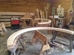 curved timbers in timber frame