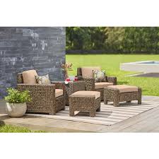 Brown Wicker Outdoor Patio Ottoman