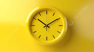 Yellow Front View Of Modern Clock Icon