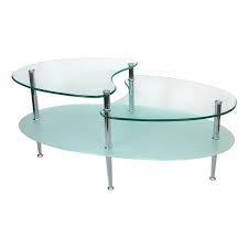 38 Glass Oval Multi Layer Coffee Table