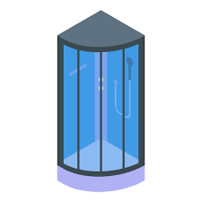 Interior Shower Stall Icon Isometric Of