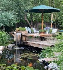 15 Pretty Garden Pond With Deck Design