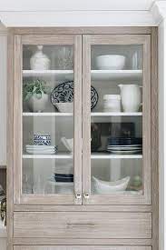Brushed Oak China Cabinet With Glass