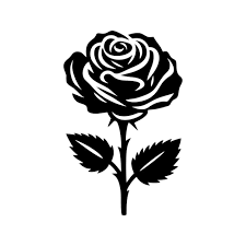 Rose Icon Decorative Flower Silhouette