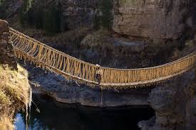 incan suspension bridge in peru