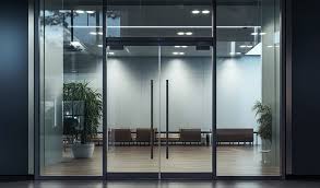 Commercial Glass Doors In An Office
