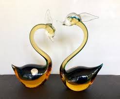 Beautiful Murano Glass Swans Pair