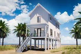 Beach House Plan With Stilt Base