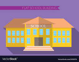 School Building Icon Set Vector Image