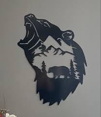 Bear Metal Sign Bear Wall Art