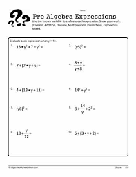 Simplify The Expressions Worksheets