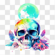 Colorful Skull Artwork With