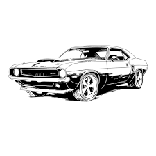 Hand Drawn Muscle Car Ilration