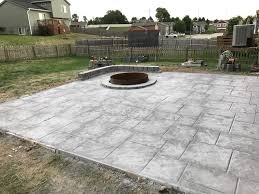 Stamped Colored Concrete Patio Fire