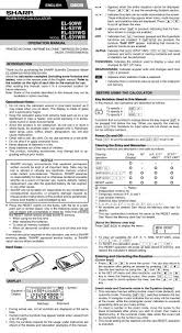 El 509 And El 531 Operation Manual