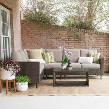 Draper 5 Piece Wicker Outdoor Sectional