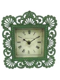 Mantle Clock Vintage Style Green Outer