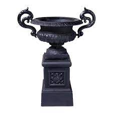 Campana Cast Iron Garden Urn Pedestal