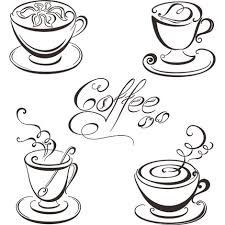 Coffee Cup Wall Art Stickers Removable