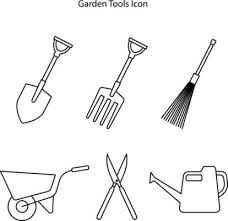 Garden Tool Icon Set Isolated On White