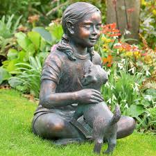 Girl With Puppy Garden Wonders Uk