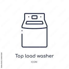 Thin Line Top Load Washer Icon Isolated