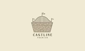 Vintage Line Building Castle Wall Logo