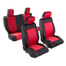 Smittybilt 471830 Neoprene Seat Cover Set Front Rear Red