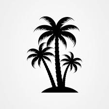 Palm Tree Silhouette Icon Simple Flat