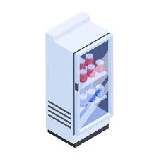 Vector Glass Fridge Handy Isometric Icon