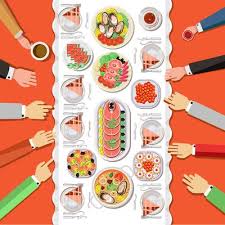 Buffet Table Vector Art Icons And