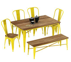 Buy Cora Metal 6 Seater Dining Set With