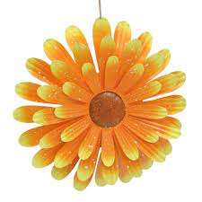 Yellow Metal Flower Outdoor Wall Decor 13