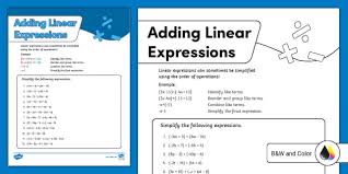 Adding Linear Expressions Activity