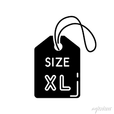 Extra Large Size Label Black Glyph Icon