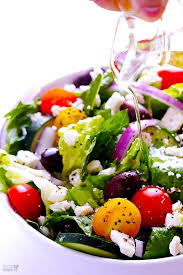 Greek Salad With Garlic Lemon