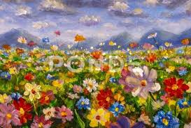 Flowers Painting Flower Field In The