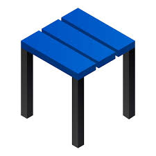 Vector Backless Chair Icon Isometric