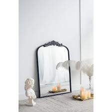 24 In W X 36 In H Rectangular Metal Framed Wall Bathroom Vanity Mirror In Black