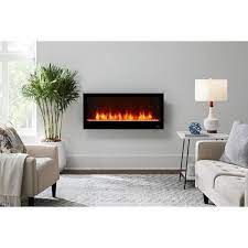 Wall Mount Electric Fireplace In Black