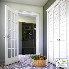 Eightdoors 80 Inch X 36 Inch 15 Lite French Clear Glass White Prefinished Solid Wood Core Door