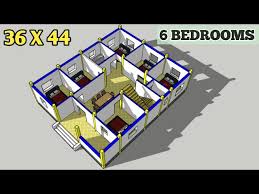 3d House Plan 6 Bedroom Story