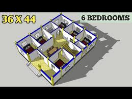 6 Bedrooms House Plan With 3d Elevation