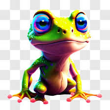 Colorful Frog With Crown And Jewel Png