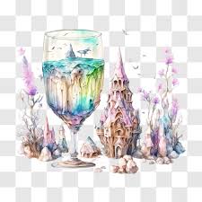 Watercolor Painting Of Castle